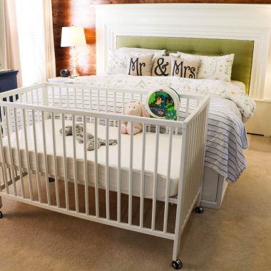 light coral cherry blossom crib bedding