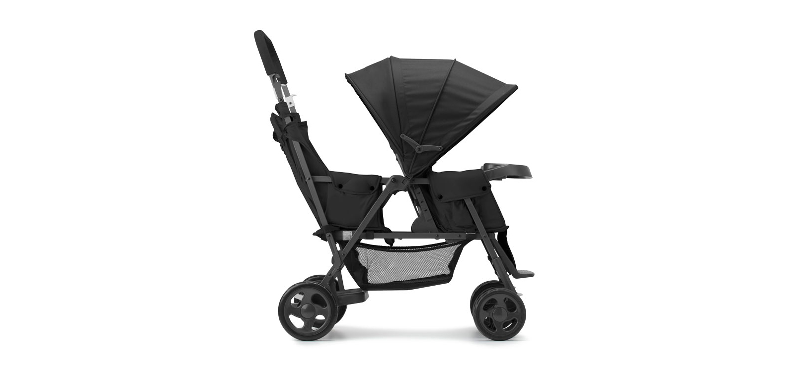 JOOVY Caboose Too Graphite Stand-On Tandem Stroller, Black